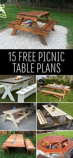 15 Free Picnic Table Plans -   22 picnic table decor
 ideas