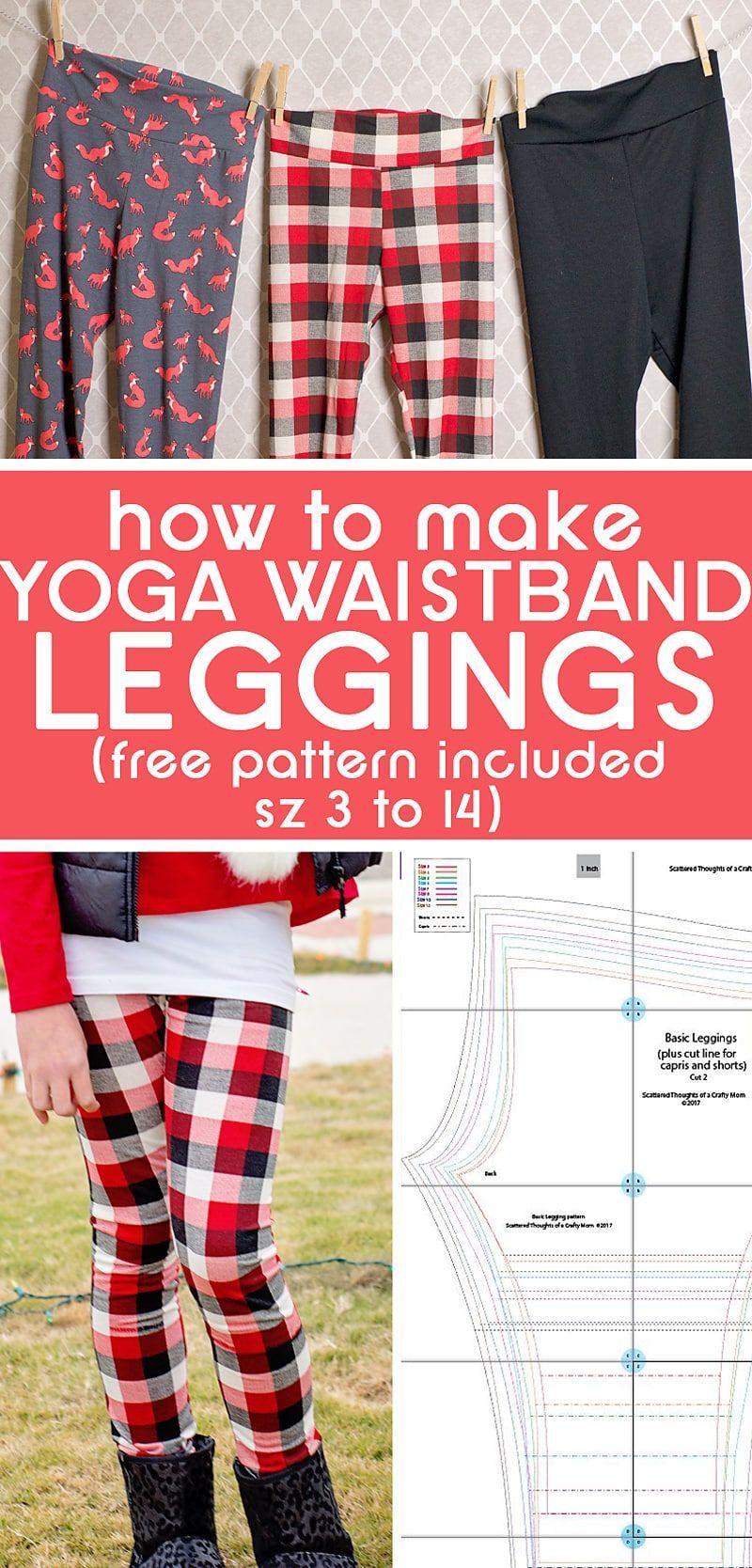 Yoga Waistband Leggings Tutorial (free pattern included) -   23 diy projects Clothes link
 ideas