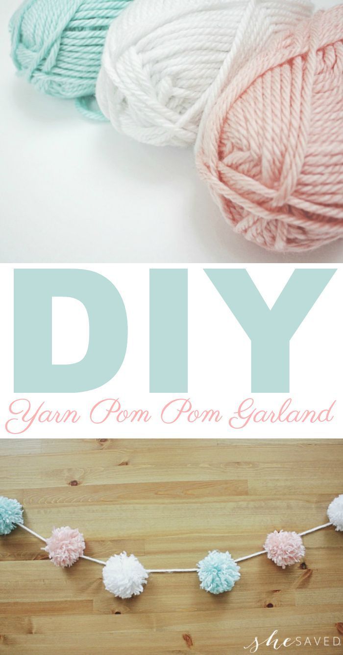 Easy DIY Party Yarn Pom Pom Garland Craft -   23 easy diy for teens
 ideas