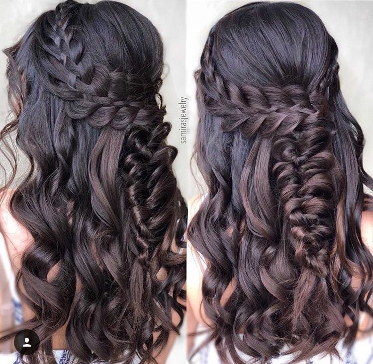 fancy hairstyle curls brown hair braided back -   7 hair Brown braids
 ideas