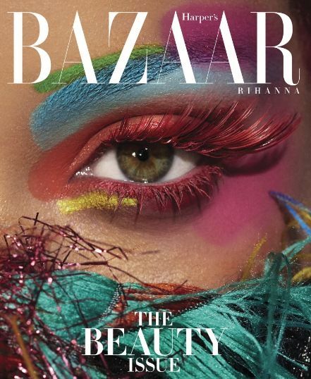 RIHANNA -   9 makeup Colorful harpers bazaar
 ideas
