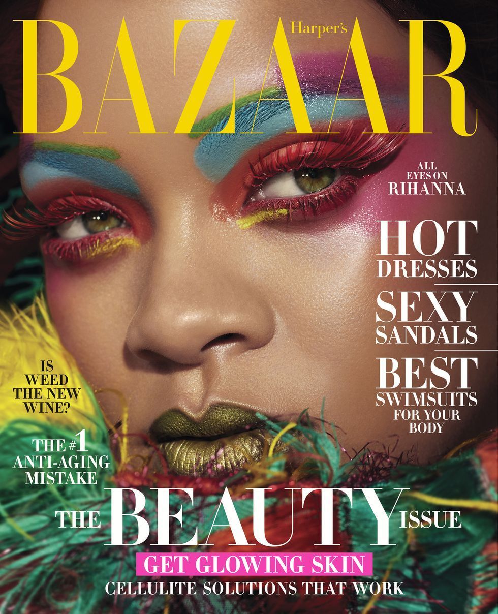 Rihanna Is Bird of Couture Paradise, Covering Harper's Bazaar US May 2019, Lensed By Dennis Leupold -   9 makeup Colorful harpers bazaar
 ideas