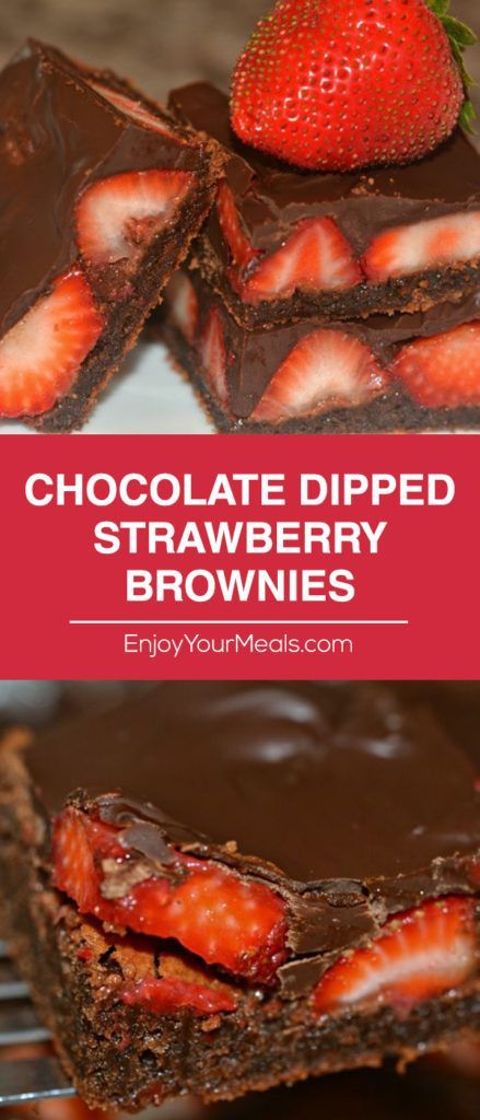 Chocolate Dipped Strawberry Brownies -   10 desserts Chocolate yummy
 ideas