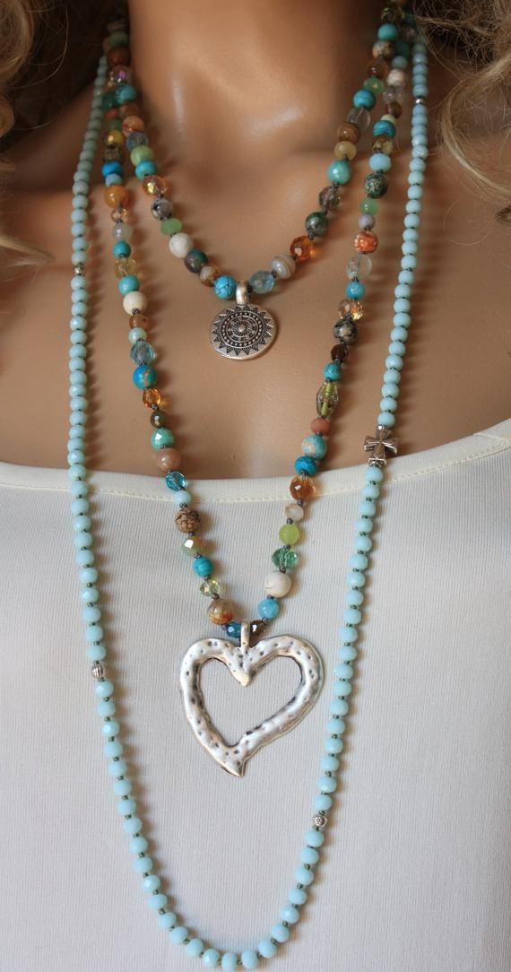 Earthy  Knotted  Necklace,Bohemian Jewelry -   12 diy necklace wood
 ideas