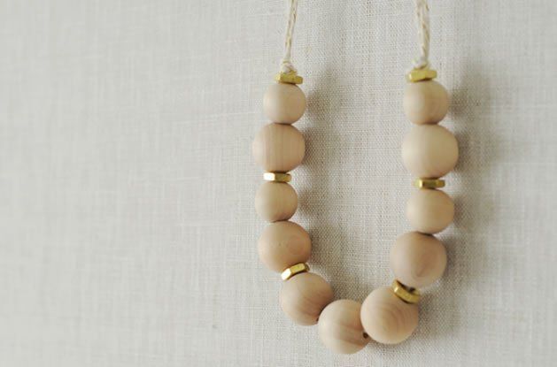 How-To: Simple Wood Bead Necklace -   12 diy necklace wood
 ideas