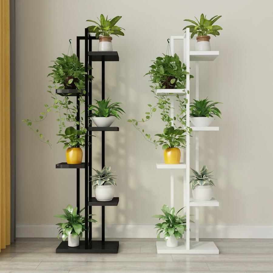 Standing flower shelf, flower pot stands with wood for plant display -   12 plants Decoration shelf
 ideas