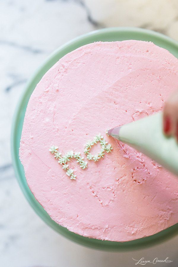 Easily write on a cake by tracing out the words with a toothpick first. -   13 cake Decorating writing
 ideas