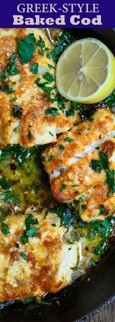 Greek-Style Baked Cod Recipe with Lemon and Garlic -   13 diet Mediterranean website
 ideas