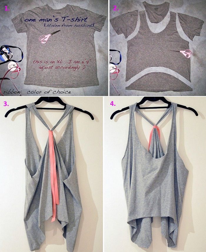 37 Awesomely Easy No-Sew DIY Clothing Hacks -   13 DIY Clothes Makeover tank tops ideas