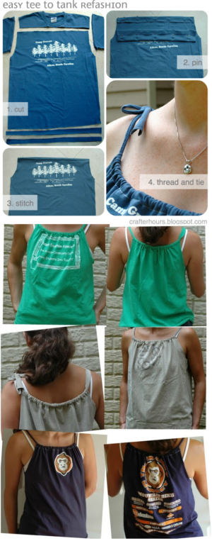 Refashion Old T-shirt To Tank Top - DIY -   13 DIY Clothes Makeover tank tops ideas