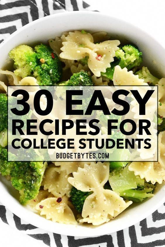30 Easy Recipes for College Students -   13 healthy recipes For One easy
 ideas