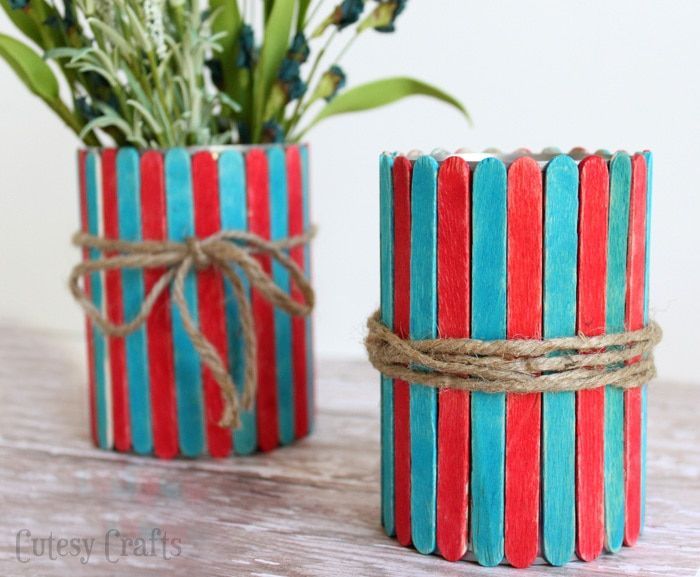 Popsicle Stick Vases - 4th of July Craft for Kids -   14 DIY Clothes For School popsicle sticks ideas