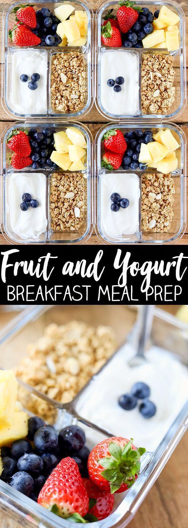 Breakfast Meal Prep Fruit and Yogurt Bistro Box -   14 healthy recipes Breakfast meal prep
 ideas