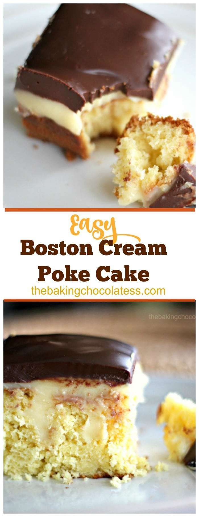 Easy Boston Cream Poke Cake -   15 birthday desserts Easy
 ideas