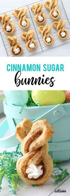 Cinnamon sugar Easter bunny twists {fun + easy Easter treat -   15 desserts Easy easter ideas