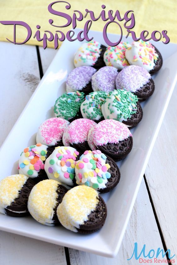 Easy and Pretty Dipped Spring Oreos -   15 desserts Easy easter ideas