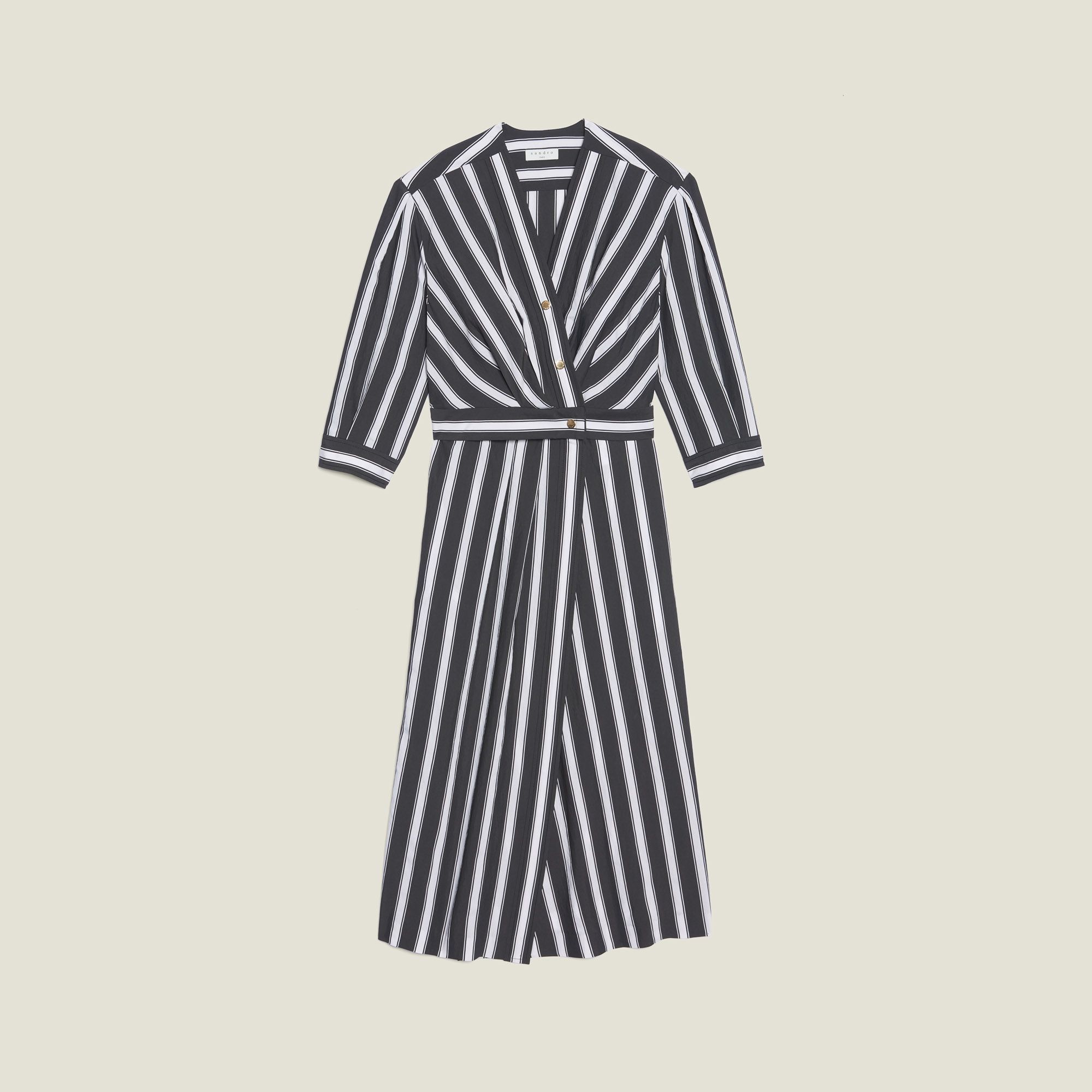 Sandro Midi dress with contrasting stripes -   15 dress Silk christmas gifts
 ideas