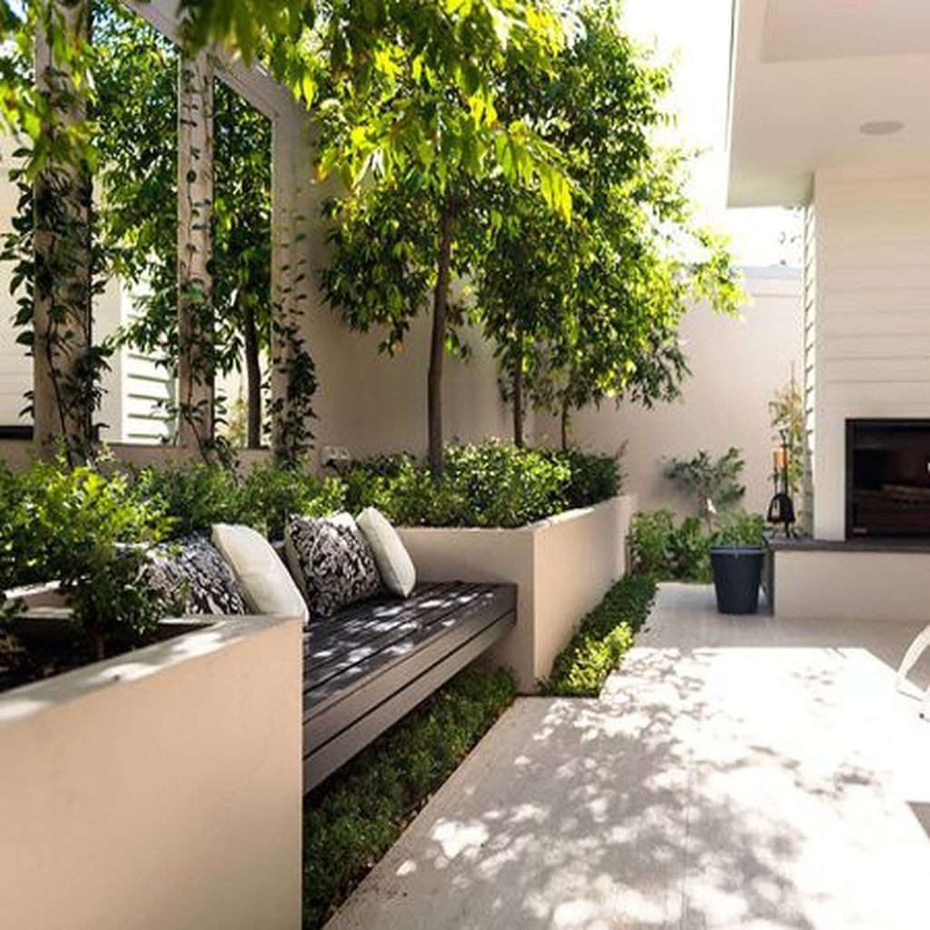 44 Inspiring Small Courtyard Garden Design -   15 garden design Patio outdoor benches
 ideas