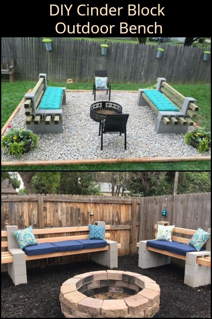 DIY Cinder Block Outdoor Bench -   15 garden design Patio outdoor benches
 ideas