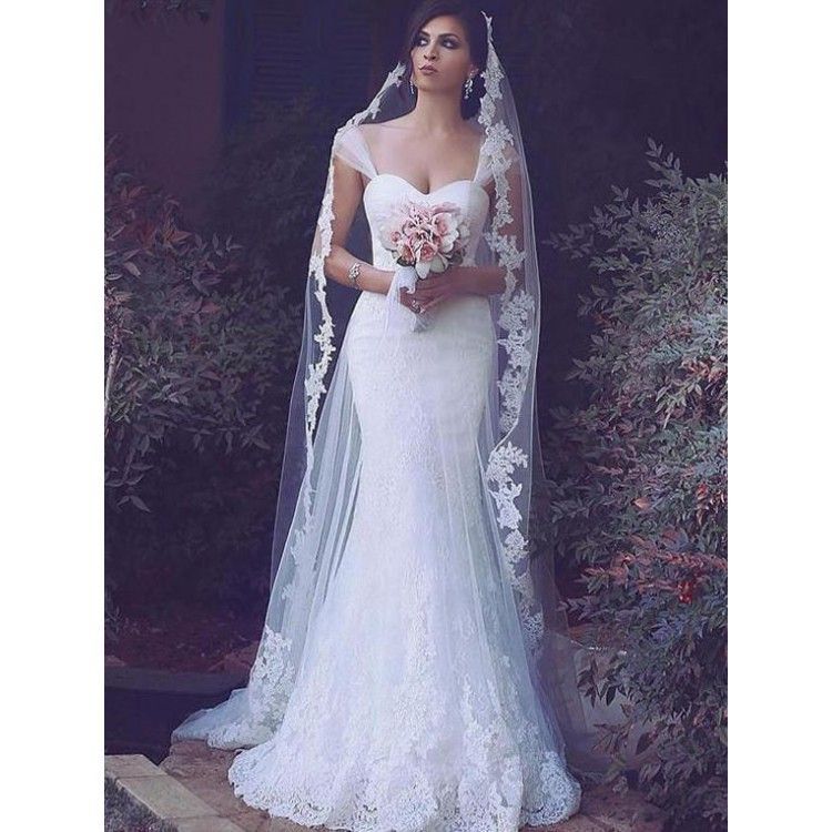 Fine Sleeveless Wedding Dresses Sheath/Column Straps Tulle Sleeveless Sweep/Brush Train Wedding Dresses -   15 wedding Church dress
 ideas