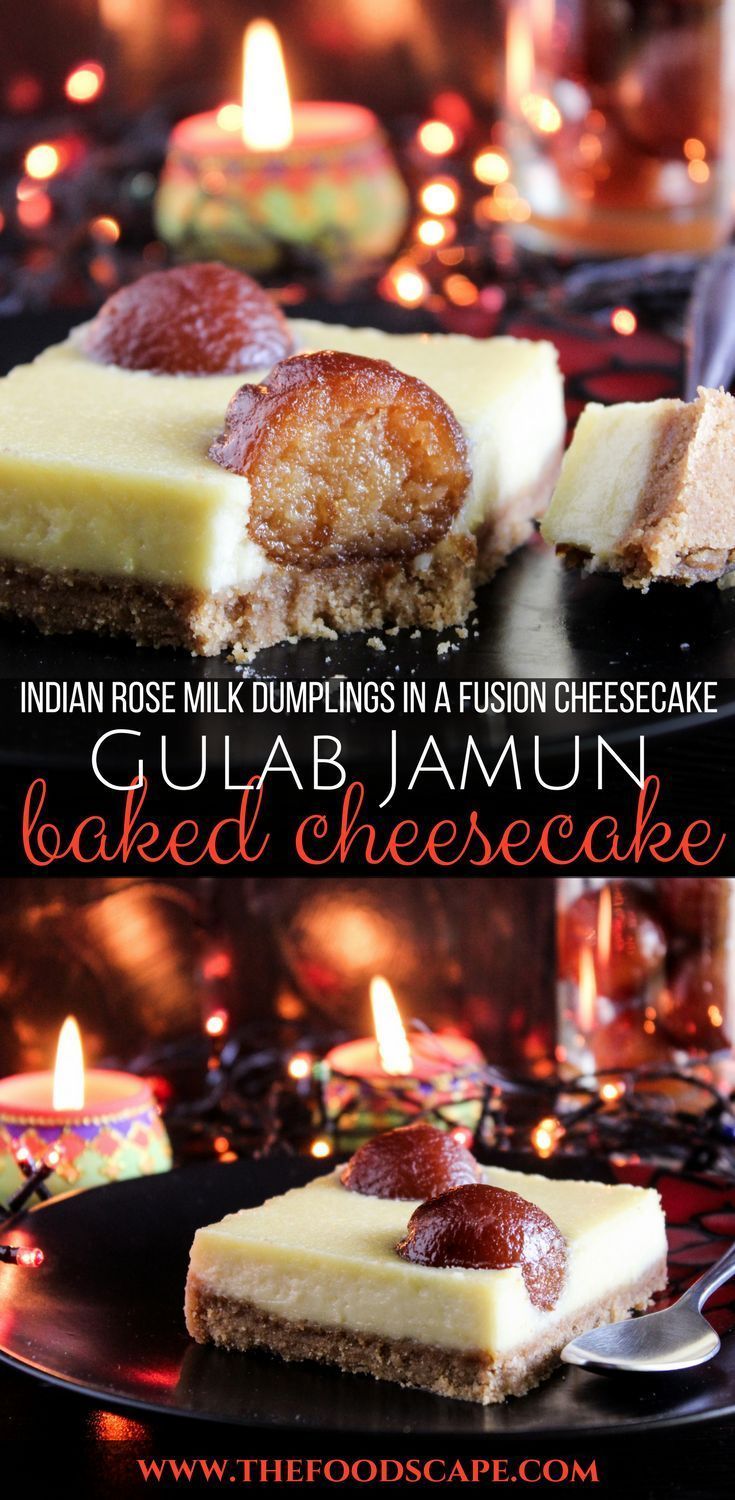 Gulab Jamun Cheesecake -   16 indian desserts For Parties
 ideas
