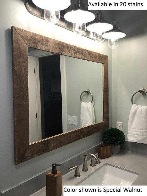 Shiplap Reclaimed Wood Mirror Shown in Special Walnut, 4 Sizes & 20 Stains - Rustic Mirror - Bathroom Vanity Mirror - Large Wall Mirror -   16 room decor Rustic wood mirror
 ideas