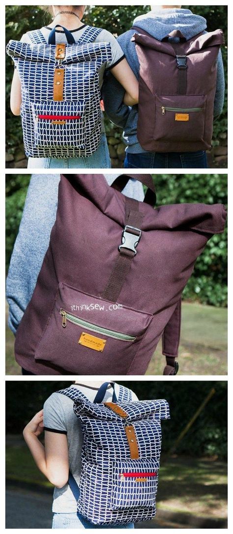 Roxanne Rolltop Backpack pdf pattern -   17 diy bag pack
 ideas