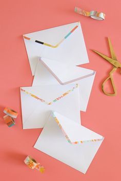 DIY Washi Tape Lined Envelopes -   17 diy projects Art washi tape ideas