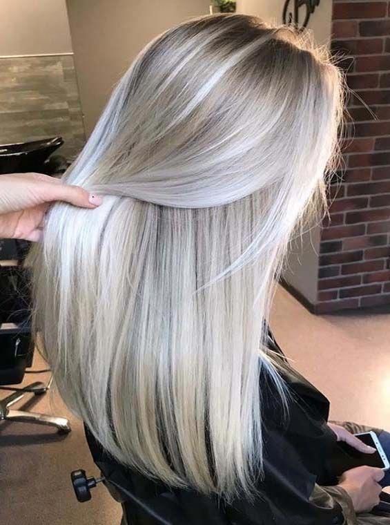 Platinum Pearl Blonde Hair Colors For Long Hair -   17 hair Natural look
 ideas