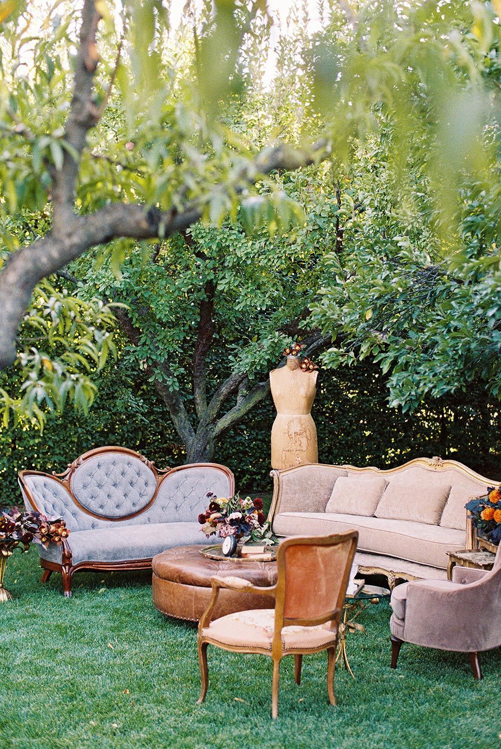 Luxurious Hidden Garden Romance with a Rich, Warm Color Palette -   17 vintage garden seating ideas