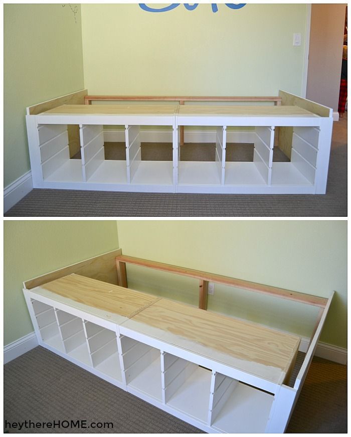 DIY Twin Platform Bed With Storage- IKEA Hack -   18 diy projects For Boys ikea hacks
 ideas