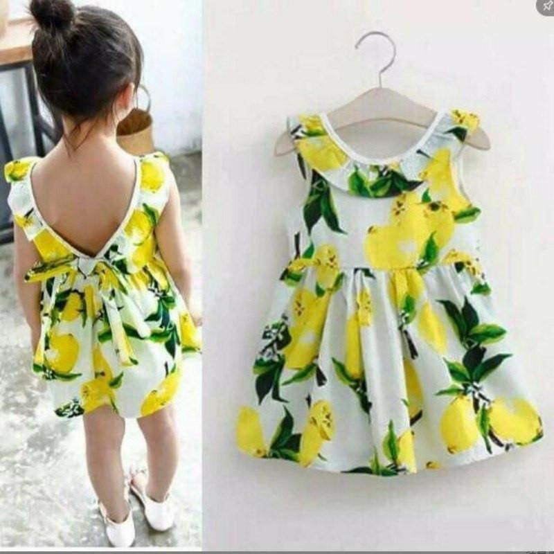 Lemon Flower Bow Dress -   18 dress Summer kids ideas