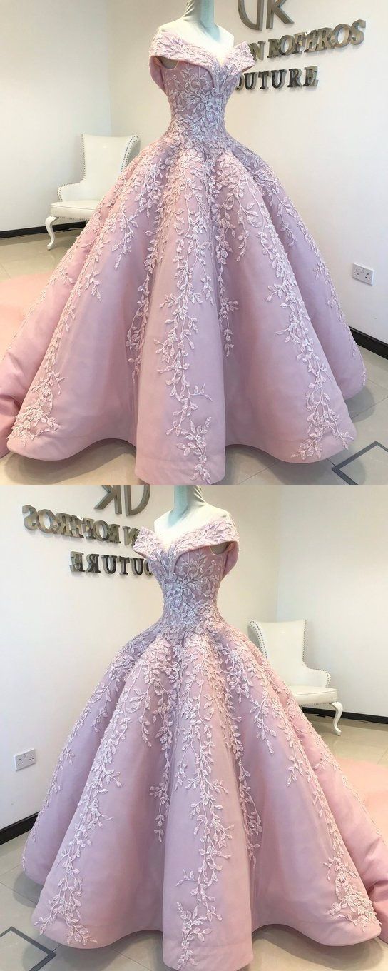 Ball Gown Off the Shoulder Lace Floor-Length Blush Pink Quinceanera Dress Sweet Dresses for Girls -   19 dress Quinceanera gold ideas
