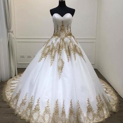 Unique White Tulle Vintage Sweetheart Formal Prom Dress With Applique from Sweetheart Dress -   19 dress Quinceanera gold ideas