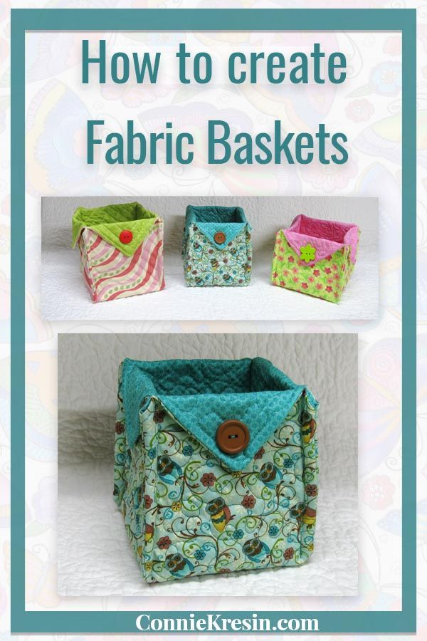 Fabric Baskets Tutorial -   19 fabric crafts inspiration
 ideas