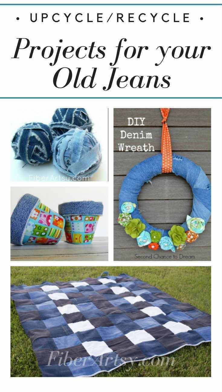 Recycled Jeans! 12 Denim Craft Projects -   19 fabric crafts inspiration
 ideas