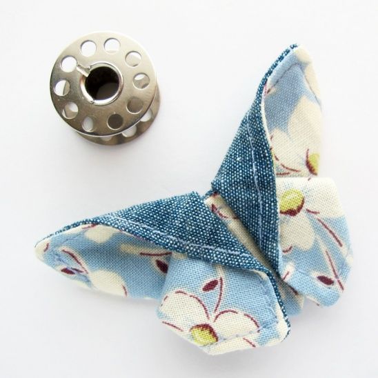 Tiny Origami Fabric Butterfly by michellepatterns.com -   19 fabric crafts inspiration
 ideas