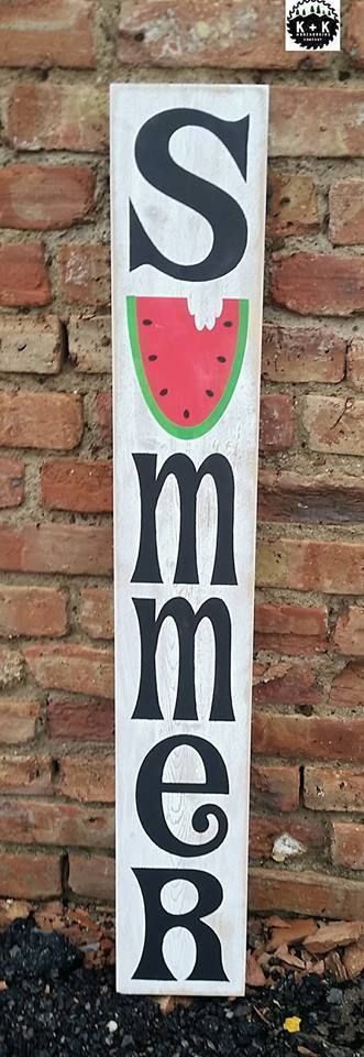 Details about LARGE Rustic Primitive Sign Summer Porch Watermelon Country Farm Distressed Wood -   19 holiday Decorations porch ideas