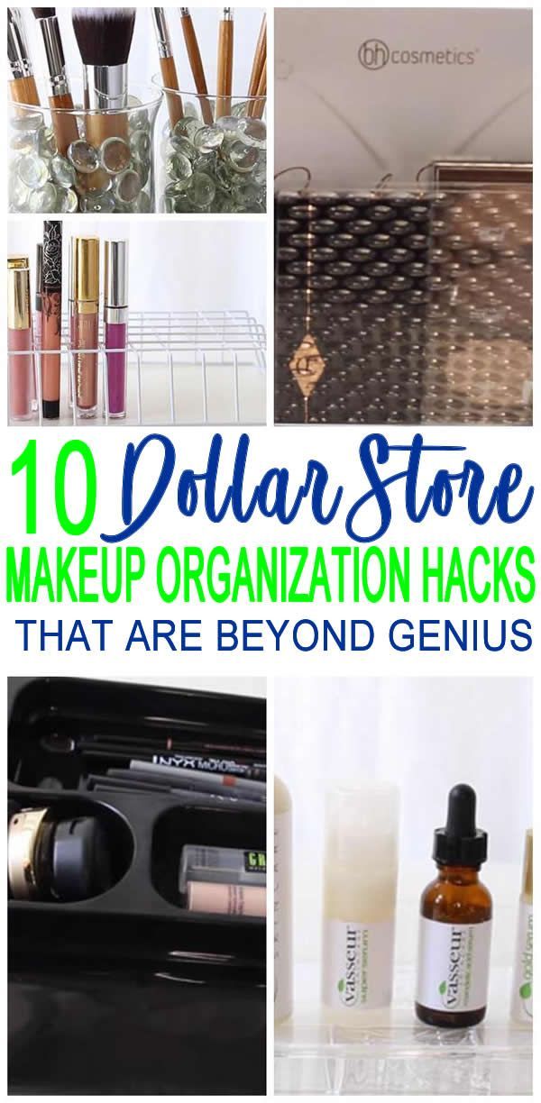 10 Dollar Store Makeup Organization Hacks That Are Borderline Genius -   19 makeup Storage diy
 ideas