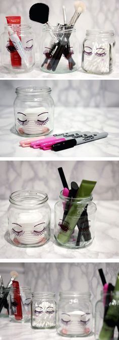 14 Ideas para decorar tu habitaci?n usando plumones sharpie -   19 makeup Storage diy
 ideas