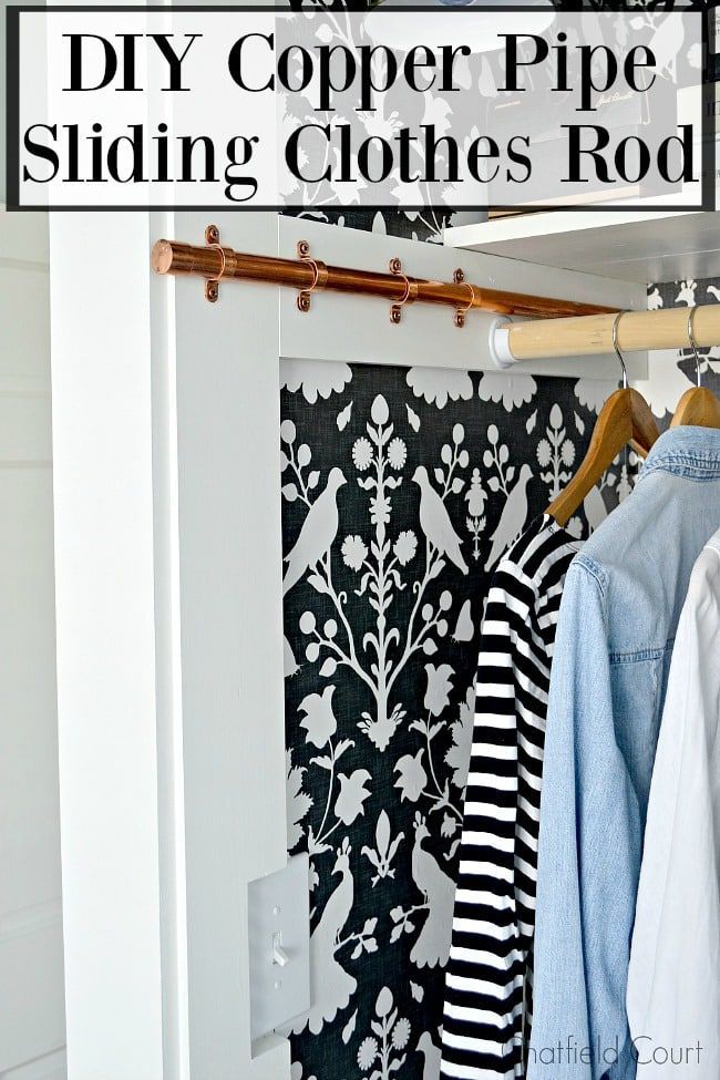 Make a DIY Sliding Clothes Rod for a Bedroom Closet -   20 DIY Clothes Decoration inspiration
 ideas