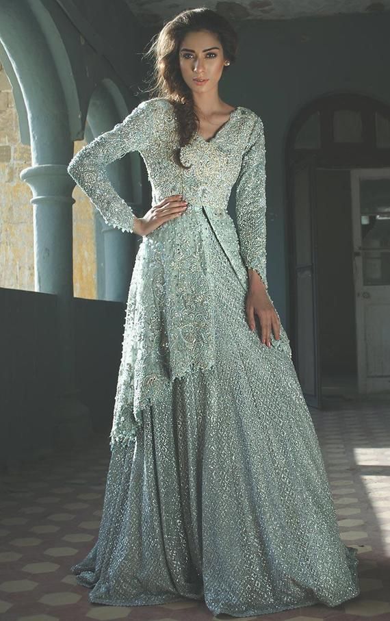 Tena Durrani inspired bridal dress, aqua, gharara, pakistani wedding -   7 dress Patterns pakistani
 ideas