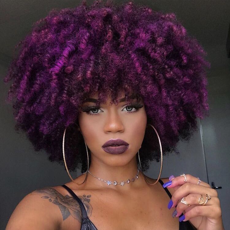8 hair Purple afro
 ideas