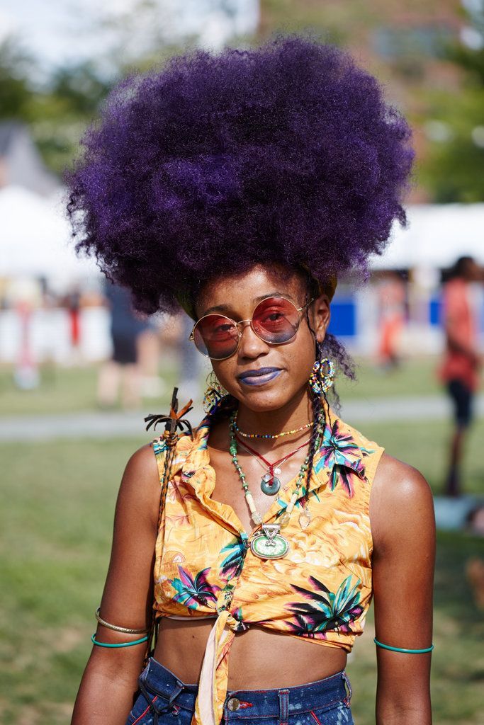 Brooklyn's Afropunk Festival Brought Out the Best in Black Beauty -   8 hair Purple afro
 ideas