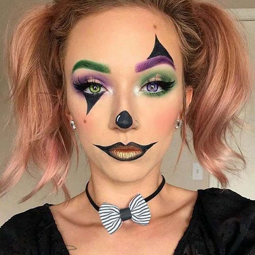 Cute-and-Colorful-Clown-Makeup-Idea -   8 makeup Colorful halloween
 ideas