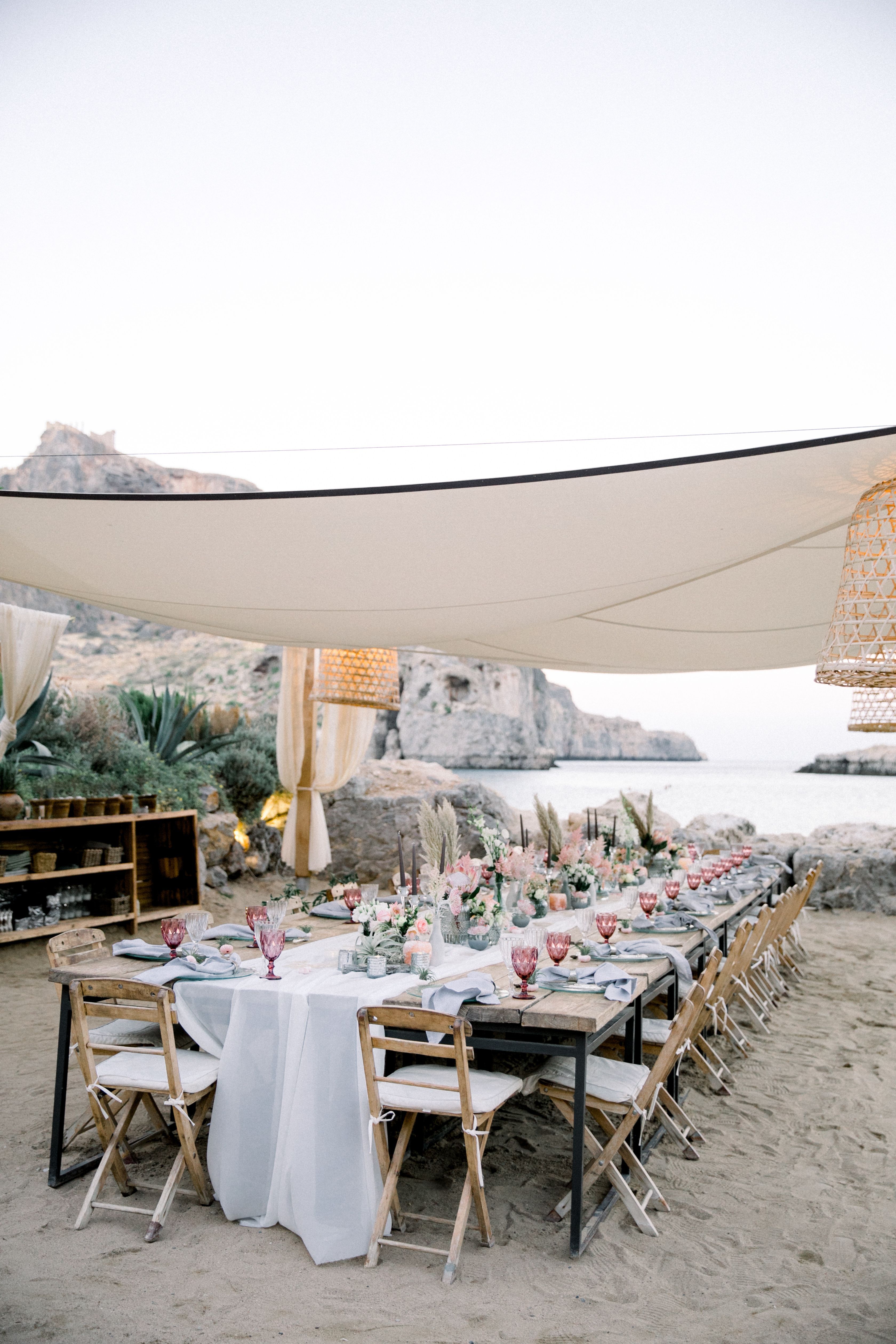 An Elegant Bohemian Wedding on the Beach at Tambakio in Greece -   8 wedding Boho location
 ideas