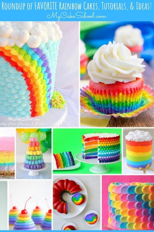 A Roundup of Rainbow Cake Tutorials! -   9 cake Decorating rainbow
 ideas