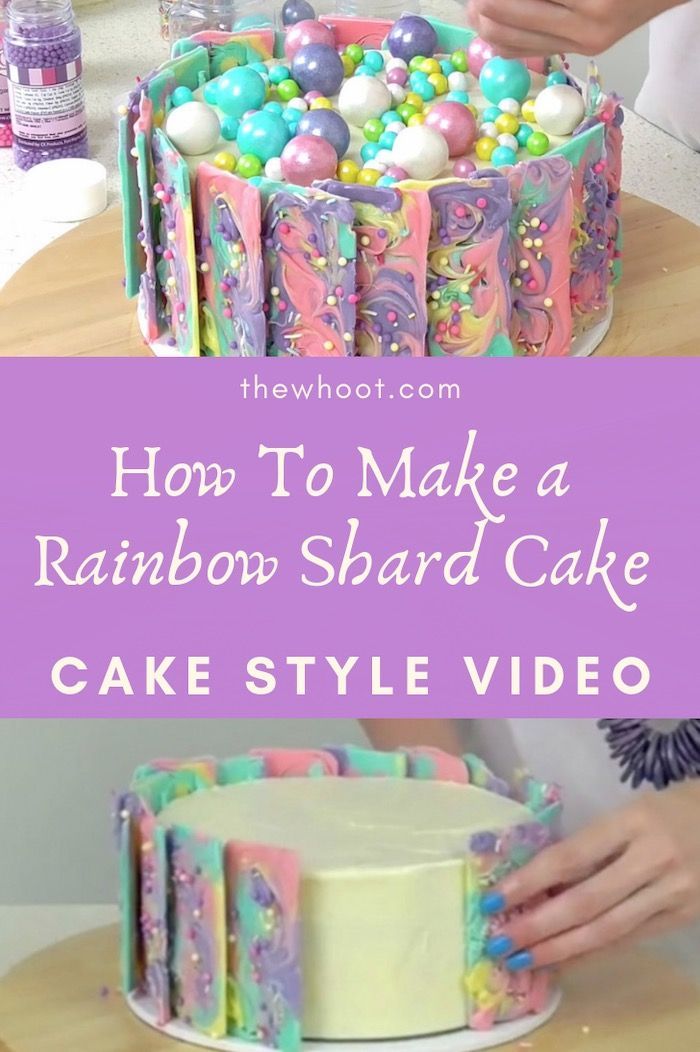 Stunning Rainbow Chocolate Shard Cake {Video Tutorial} -   9 cake Decorating rainbow
 ideas