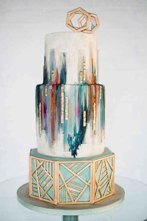 45 Breathtaking Art Deco Wedding Cakes -   9 cake Originales wedding ideas