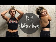 DIY Halter Top From T-Shirt (No Sewing) -   10 DIY Clothes No Sewing tshirt ideas